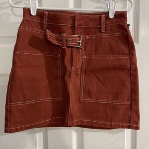 Brown Cargo Pencil Mini Skirt for Casual Wear
